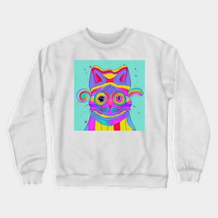 Cathy the Colorful Cat Crewneck Sweatshirt